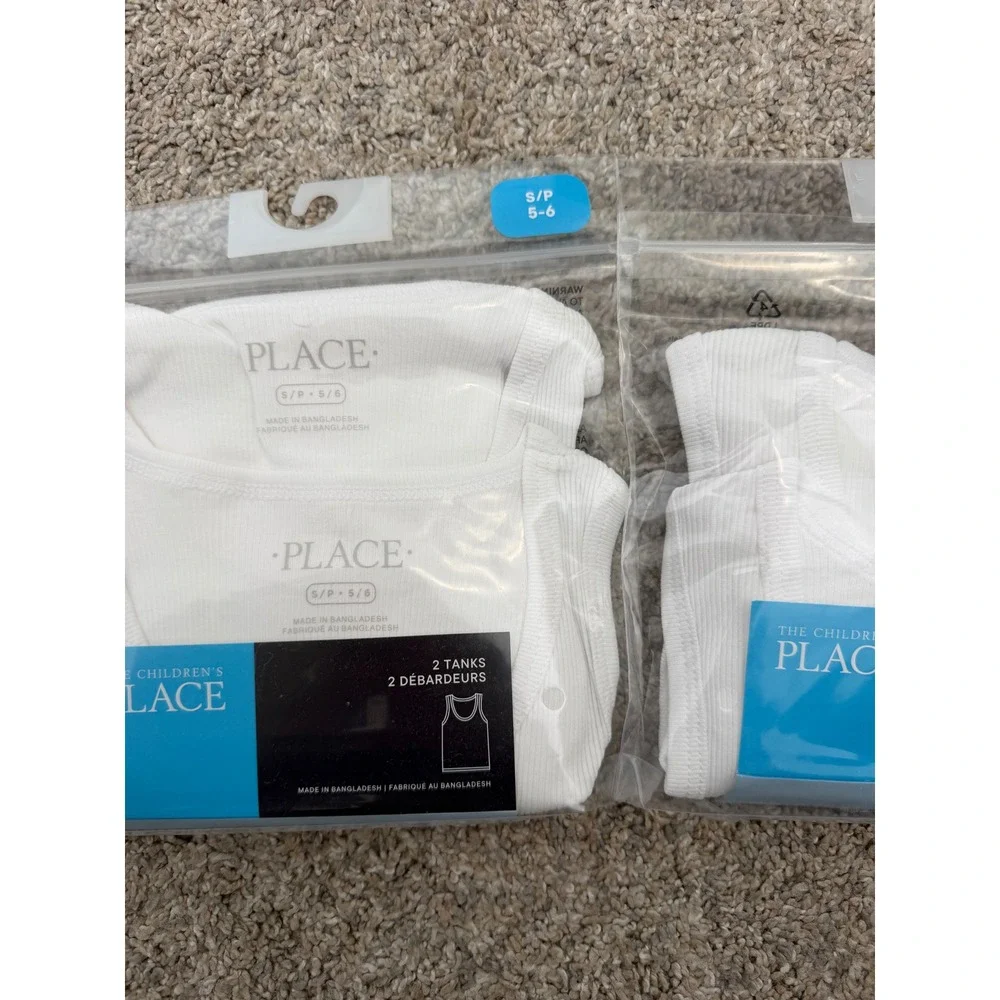 The Children's Place Boys White Tank Tops 4-Pack – Size Small (5-6) – NIP